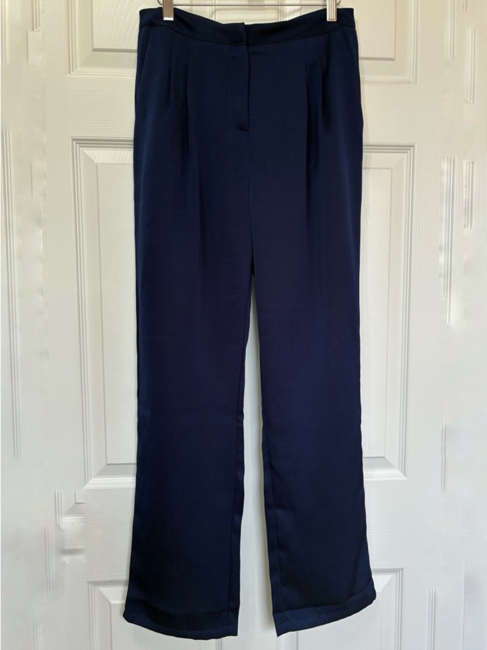 On Twelfth Dress Pants Womens Medium Navy Blue Fully Lined Pockets Office Career
